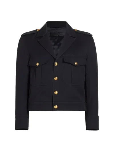 Nili Lotan Lourdes Cropped Military Blazer Midnight