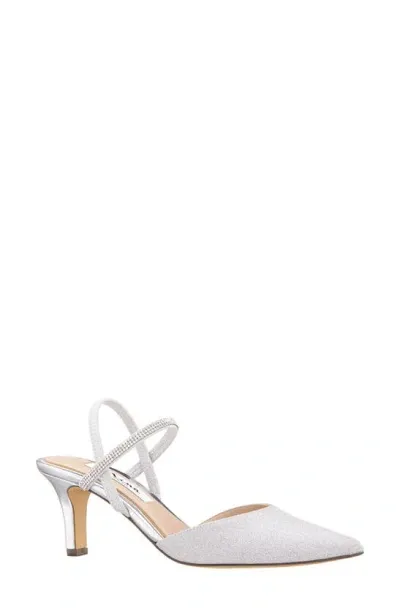 Nina Billie Slingback Pointed Toe Pump In Platino