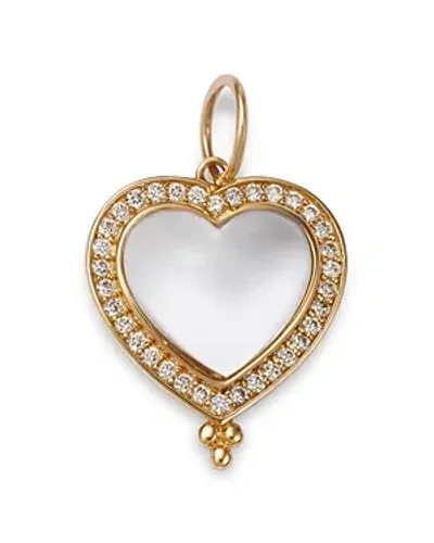 Nina Gilin 14k Yellow Gold Moonstone And Diamond Cut Out Heart Charm In White/gold