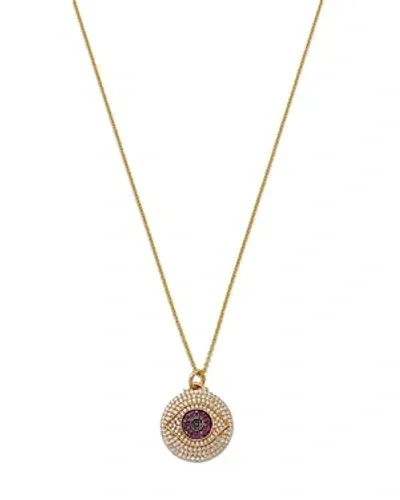 Nina Gilin 14k Yellow Gold Ruby, Sapphire & Diamond Eye Of Protection Pendant Necklace, 16-18 In Pink/gold