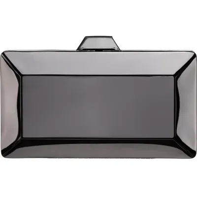 Nina Glint Frame Clutch In Gunmetal