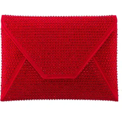 Nina Lorna Embellished Envelope Clutch In Red Rouge