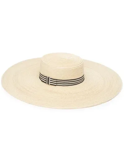 Nina Ricci Straw Capeline Hat In Neutrals