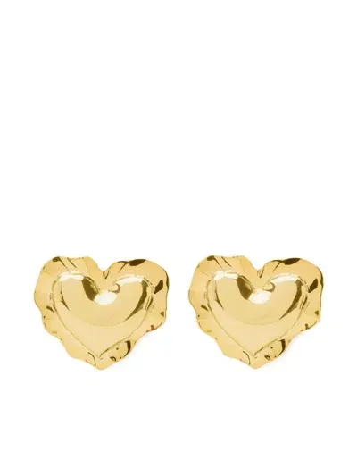 Nina Ricci Cushion Heart Earrings In Gold