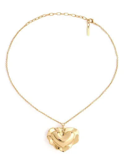 Nina Ricci Cushion Heart Necklace In Gold