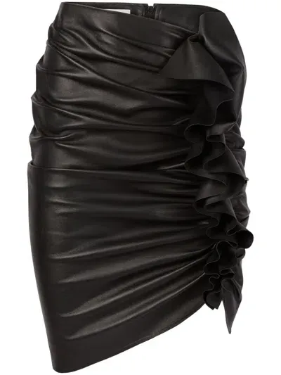 Nina Ricci Draped Midi-skirt In Noir