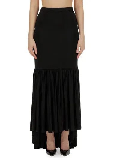 Nina Ricci Satin Mermaid Maxi Skirt In Black