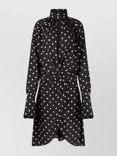 Nina Ricci Polka-dot Print Midi Dress In Black