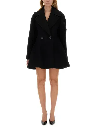 Nina Ricci Narrow Waist Coat In Black