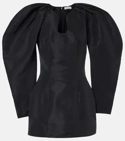 Nina Ricci Pleated Taffeta Minidress In Black