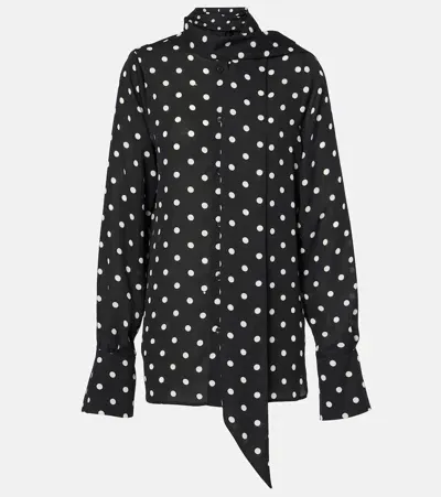 Nina Ricci Polka-dot Crêpe De Chine Shirt In Multicoloured