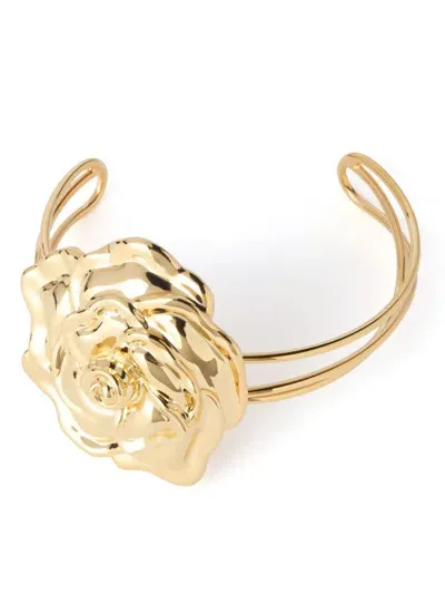 Nina Ricci Rose Choker Necklace In Gold