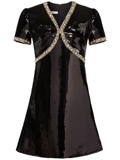 Nina Ricci Sequin-design Mini Dress In Black