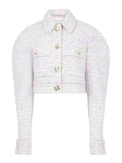 Nina Ricci Short Cocoon Sleeve Jacket In Lille Tweed