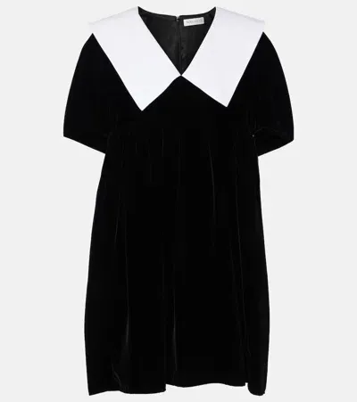 Nina Ricci Velvet Minidress In Black