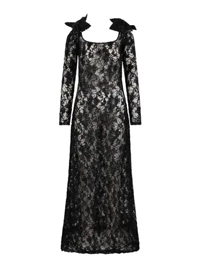 Nina Ricci Sequin Long Dress In Black