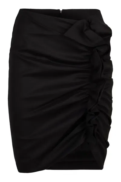 Nina Ricci Wool Mini Skirt In Black