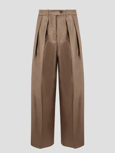 Nine In The Morning Sandra Palazzo Trousers In Light Brown