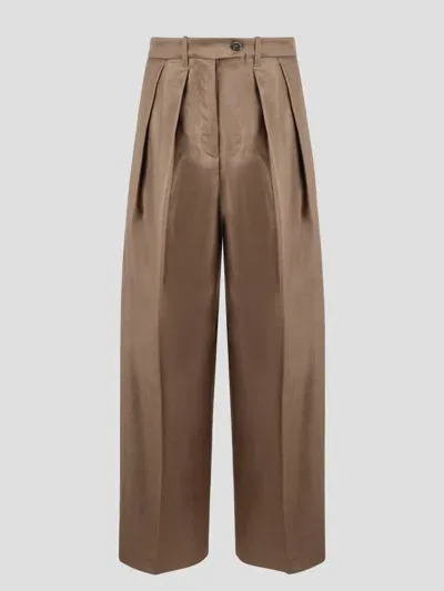 Nine In The Morning Sandra Palazzo Trousers In Brown