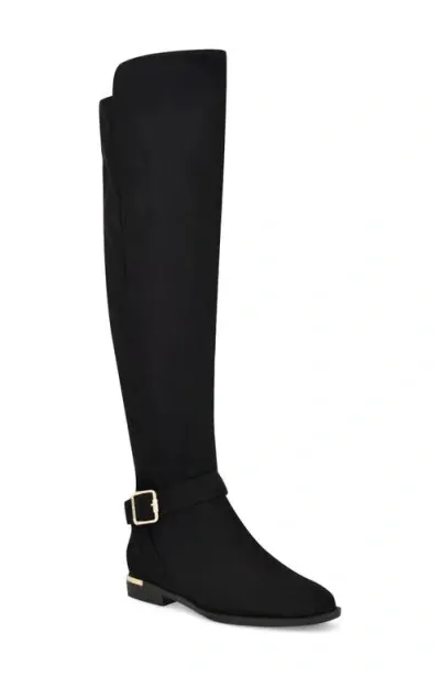 Nine West Andone Over The Knee Boot In Black Suede