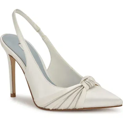 Nine West Faive Slingback Pointed Toe Pump In White