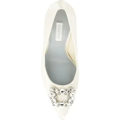 Nine West Fana Embellished Pointed Toe Pump In Ivory