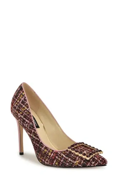 Nine West Franny Pointed Toe Pump In Dark Pink