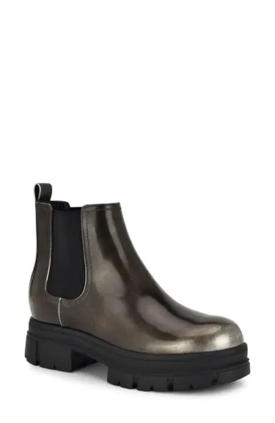 Nine West Kimma Platform Chelsea Boot In Pewter/black