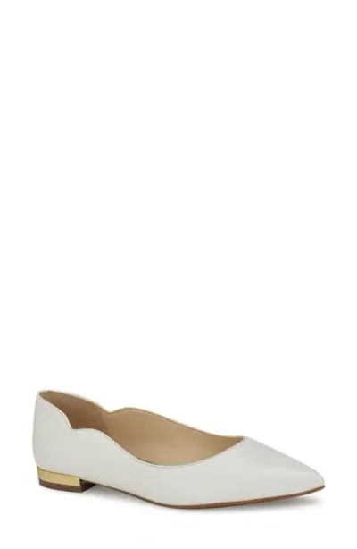 Nine West Lovlady Pointed Toe Flat In White