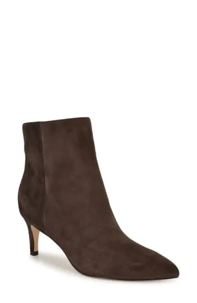 Nine West Sheebra Pointed Toe Bootie In Dark Brown