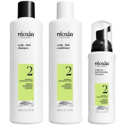 Nioxin Scalp And Hair Thickening System 2 For Natural Hair With Progressed Thinning Loyalty Kit In White