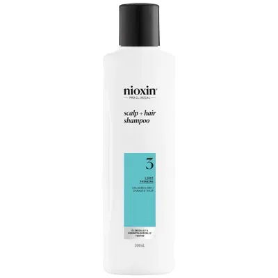 Nioxin Scalp And Hair Thickening System 3 Shampoo For Coloured Dry And Damaged Hair With Light Thinning 300 In White