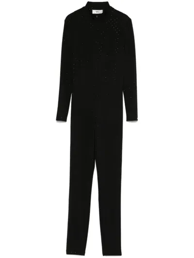 Nissa Crystal-embellished Jumpsuit In Black