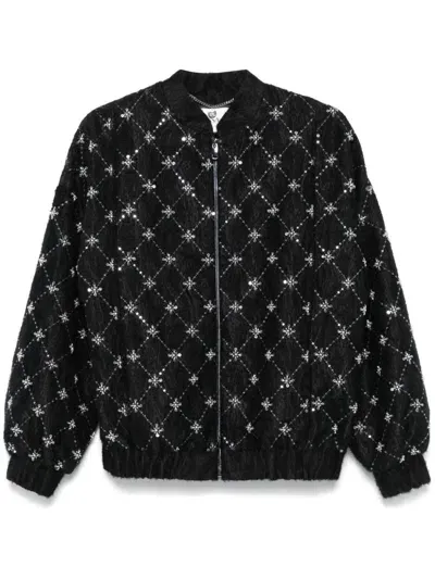 Nissa Embroidered Jacquard Jacket In Black