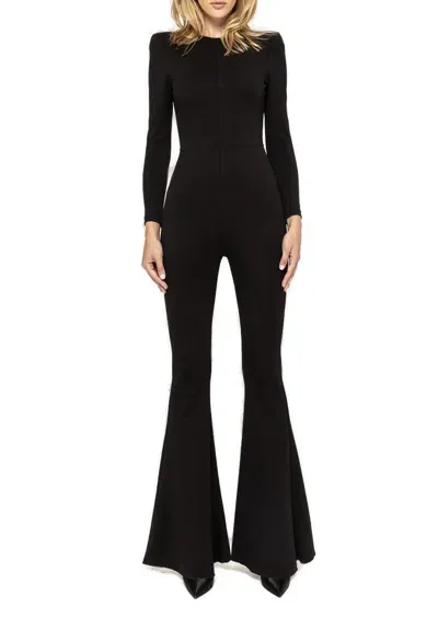 Nissa Flared-leg Jumpsuit In Black