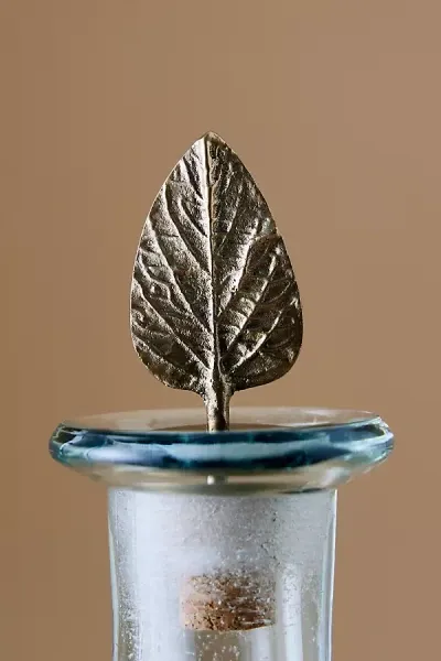 Nkuku Oak Leaf Brass Bottle Stopper