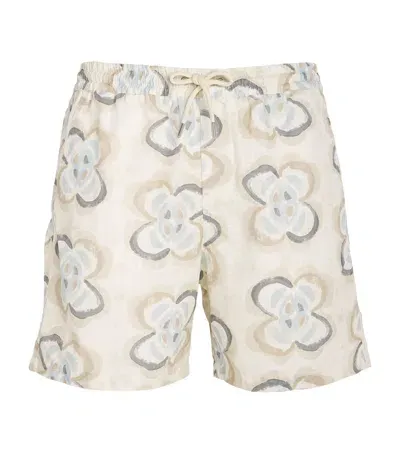 Nn07 Cotton Blend Flower Print Shorts In Neutral