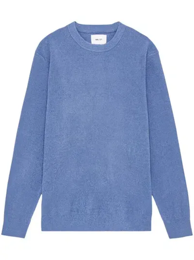 Nn07 Danny Ribbed Jumper In Blue