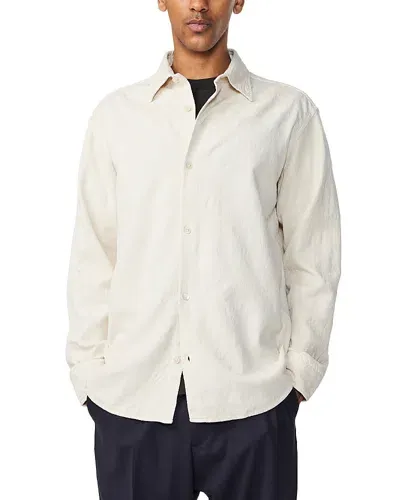 Nn07 Freddy Button Front Long Sleeve Shirt In Ivory