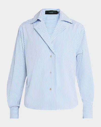 No Pise La Grama Daniela Stripe Shirt In Blue And White Stripes