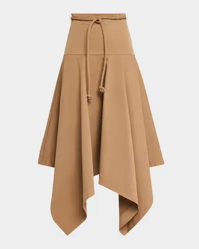 No Pise La Grama Mosaico Belted Handkerchief Skirt In Khaki