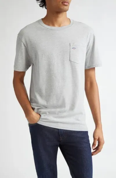 Noah Core Logo Cotton Pocket T-shirt In Heather Grey