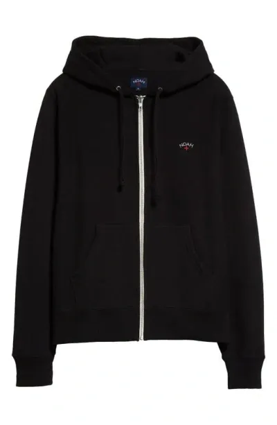 Noah Lightweight Cotton Zip Hoodie In Black