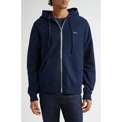 Noah Lightweight Cotton Zip Hoodie In Navy