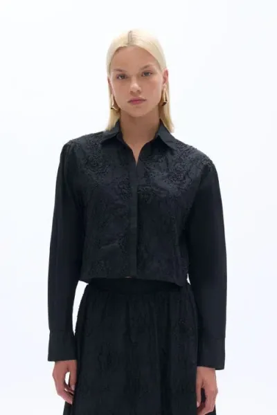 Nocturne Bead Embellished Shirt In Black