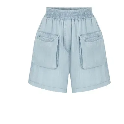 Nocturne Cargo Pocket Mini Shorts In Blue