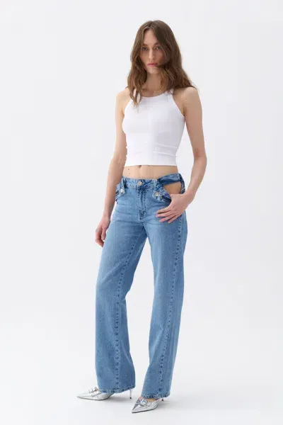 Nocturne Cut-out Detailed High Waist Jeans In Multi