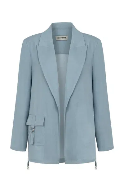 Nocturne Double-breasted Jacket With Pockets In Blue