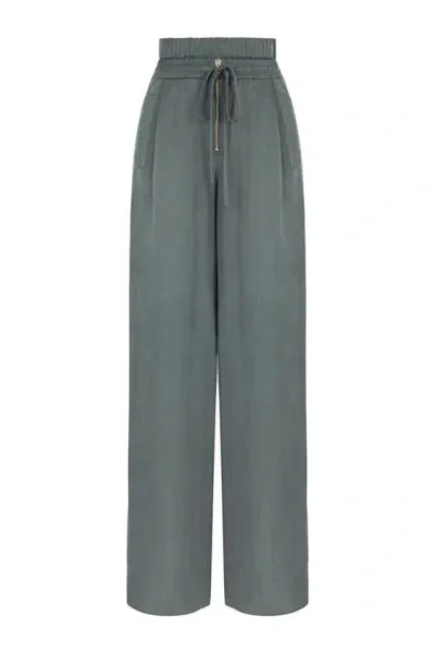 Nocturne Draped Wide Leg Pants In Grey