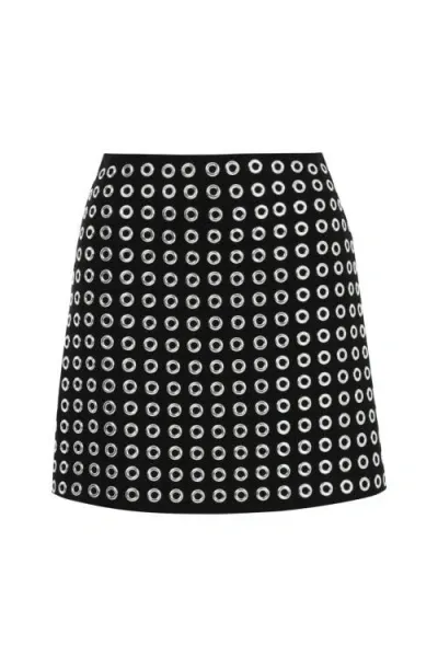 Nocturne Eyelet Detailed Mini Skirt In Black